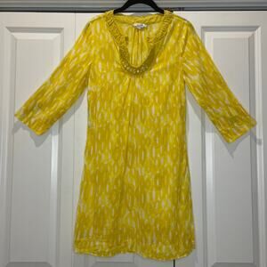 Boden Women's Yellow Beach Cover Up/Dress-Long Sleeve US Size 6 Swim Resort Pool
